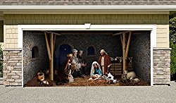 Outdoor Decoration Nativity Scene Christmas Holiday Home Garage Door Decor Banner Billboard