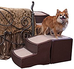 Pet Gear Easy Step Wrap Around 4-Step Bed Stair for Pets Up to 75-Pound, Chocolate