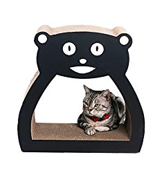PetCheer Cute Bear Face Cat Scratcher Lounge Bed with Catnip