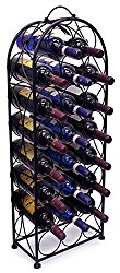 Sorbus Wine Rack Stand Bordeaux Chateau Style – Holds 23 Bottles of Your Favorite Wine – Elegant Looking French Style Wine Rack to Compliment Any Space – No Assembly Required (Black)