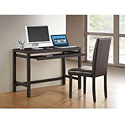 TECHNI MOBILI Modern Matching Desk with Keyboard Panel and Chair Set – Wenge