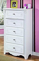 Ashley Furniture Signature Design – Exquisite Chest of Drawers – 5 Drawer Dresser – Kids Bedroom – White