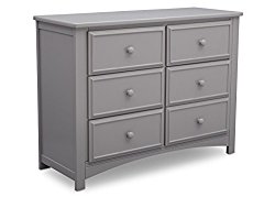 Delta Children Unisex Nursery 6 Drawer Double Dresser – Grey