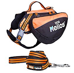 DogHelios Freestyle 3-in-1 Explorer Convertible Backpack, Harness and Leash, Large, Orange