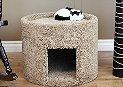 New Cat Condos X-Large Carpeted Cat Bed and House, Brown