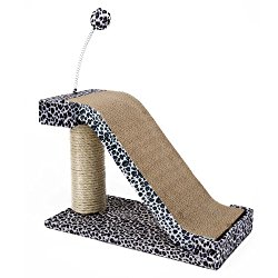 Penn Plax Cat Scratching Post and Pad with Toy Fun Leopard Print