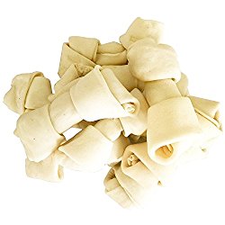 Rawhide Bones Dog Treats (4” – 5”) – Natural Beef Rawhide Chews, 10-Count Bag by Pet Magasin
