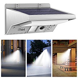 Solar Lights Outdoor Motion Sensor, iThird 21 LED 330LM Solar Powered Security Lights for Yard Patio Garage Waterproof 3 Modes Super Bright(Daylight)