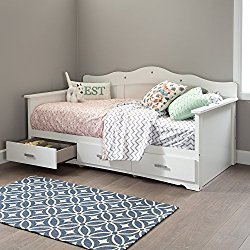South Shore 39″ Tiara Daybed with Storage, Twin, Pure White