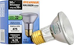 SYLVANIA 16104 4-PACK Capsylite Halogen Dimmable Lamp / PAR20 Flood Light Reflector / 50W replacement / Medium base E26 / 39 Watt / 2850 K – warm white