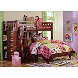 American Furniture Classics Loft Bed Twin Over Full With Six-drawer Chest and Entertainment Console