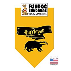 BANDANA – HP Hufflepup for medium to large dogs – Gold