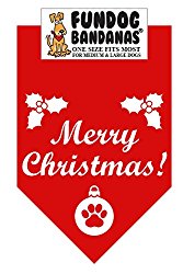 BANDANA – Merry Christmas for Medium to Large Dogs – red