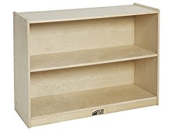 ECR4Kids Birch 2 Shelf Storage Cabinet with Back, Natural
