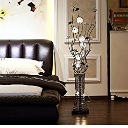 Fu Man Li Trading Company Modern fashion simple living room bedroom study aluminum wire lamp vertical creative floor lamp A+