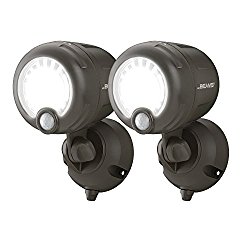 Mr. Beams MB360XT Wireless Battery-Operated Outdoor Motion-Sensor-Activated 200 Lumen LED Spotlight, Brown, 2-Pack