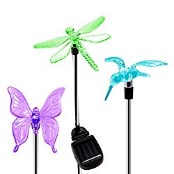 OxyLED Solar Garden Lights, Hummingbird, Butterfly & Dragonfly Solar Stake Lights, Solar Powered Pathway Lights, Multi-Color Changing LED Lights, Outdoor Decorative Landscape Lighting for Garden/Patio/Backyard/Lawn