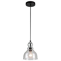 Westinghouse 6100800 Industrial One-Light Adjustable Mini Pendant with Handblown Clear Seeded Glass, Oil Rubbed Bronze Finish