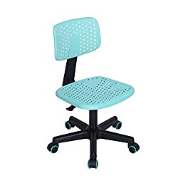 GreenForest Children Student Chair, Low-Back Armless Adjustable Swivel Ergonomic Home Office Student Computer Desk Chair, Hollow Star Turquoise