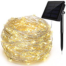 Solar String Lights, Ankway 200 LED Fairy Lights 8 Modes 3-Strands Copper Wire 72 ft Waterproof IP65 Solar Powered String Lights for Outdoor,Indoor,Patio,Garden,Christmas Decorative(Warm White)