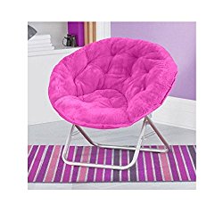 Very Comfortable Mainstays Faux-Fur Saucer Chair (Pink) (Pink)