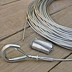 Globe Light Suspension Kit, Galvanized Steel Cable, 110 ft., Attachments Included