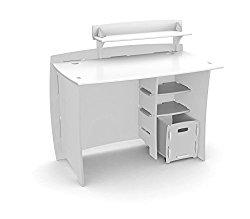 Legaré Kids Furniture Classic Series Collection, No Tools Assembly 43-Inch Complete Desk System with File Cart, White