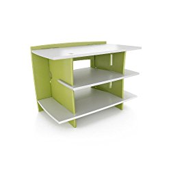 Legaré Kids Furniture Frog Series Collection, No Tools Assembly Gaming Center Stand, Lime Green and White