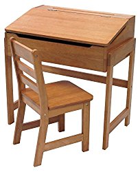 Lipper International 564P Child’s Slanted Top Desk & Chair, Pecan Finish