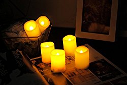 6 PCS Premium Flameless Candles with Timer, LED Votive, Battery Powered Votives with Timer, Long Battery Life, Battery Life 200+ Hours