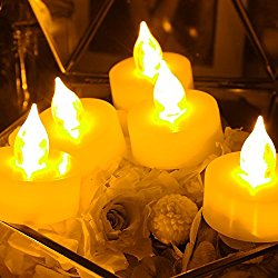 6 PCS Premium Flameless Tealights with Timer, LED Tealights, Battery Powered Tealights, Battery-operated Tea Lights with Timer, Long Battery Life, 200+ Hours Battery Life