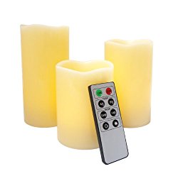 Flameless LED Candles – 3 Mooncandles with Remote Control