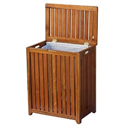 Oceanstar Solid Wood Spa Laundry Hamper