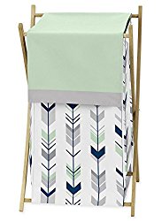 Sweet Jojo Designs Baby/Kids Clothes Laundry Hamper for Grey, Navy and Mint Woodland Arrow Girl or Boy Bedding Sets