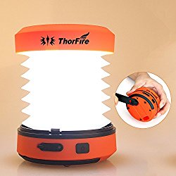 ThorFire LED Camping Lantern Hand Crank USB Rechargeable Lantern Mini Flashlight Emergency Torch Light Tent Lamp CL01 for Camping Hiking Jogging
