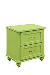HOMES: Inside + Out Felix Transitional 2-Drawer Nightstand, Apple Green