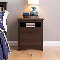 Sonoma Ellsworth Easy-to-Assemble Contemporary Espresso Tall 2-drawer Night Stand