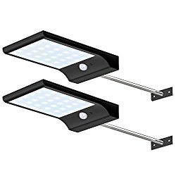 [2 Pack]CREATIVE DESIGN 36 LED Outdoor Solar Motion Sensor Light, Solar Lights with Mounting Pole, Waterproof Security Patio Light -4 Working Modes Outdoor Solar Lights(Black)