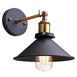 Metal Wall Sconce Lighting Shade,Oak Leaf 180 Degree Adjustable Industrial Vintage Sconce Light Wall Lamp