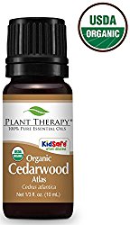 Plant Therapy USDA Certified Organic Cedarwood Atlas Essential Oil. 100% Pure, Undiluted, Therapeutic Grade. 10 ml (1/3 oz).