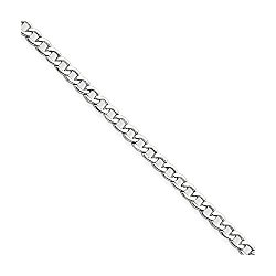 14k WG 2.5mm Semi-Solid Curb Link Chain, 14 kt White Gold, 10 inch
