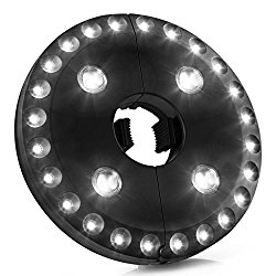 AMIR Patio Umbrella Light, Cordless 28 LED Night Lights, 3 Lighting Modes & 200 Lumens Decorative Hanging Ornaments, Battery Operated Umbrella Pole Light for Camping Tents or Outdoor Use (Black)