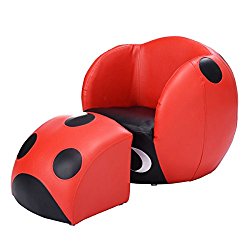 Costzon Kids Sofa Chair & Ottoman Children Armchair w/Footstool Insect Style