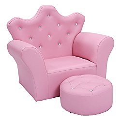 Costzon Kids Sofa Chair with Ottoman Children Upholstered Chair
