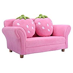 Costzon Kids Sofa Set Children Armrest Chair Lounge Couch w/2 Cushions (Pink)