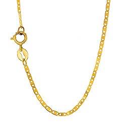 JewelStop 10k Solid Yellow Gold 1.2 mm Mariner Chain Anklet, Spring Ring Clasp – 10″
