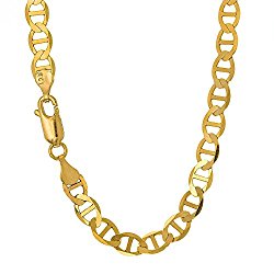 JewelStop 10k Solid Yellow Gold 3.2 mm Mariner Chain Anklet, Lobster Claw Clasp – 10″