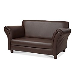 Melissa & Doug Child’s Sofa – Coffee Faux Leather Children’s Furniture