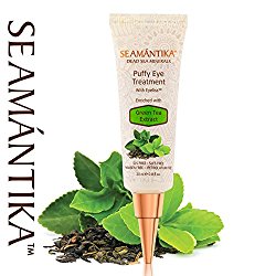 Puffy Eye Treatment Instant results – Naturally Eliminate Wrinkles, Puffiness, Dark Circles, and Bags in Minutes – Hydrating Eye Cream w/ Green Tea Extract, Dead Sea Minerals by SEAMANTIKA – .8 oz