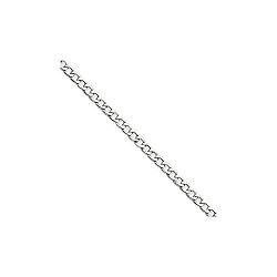 Roy Rose Jewelry 14K White Gold 2.5mm Semi-Solid Curb Link Chain Anklet ~ Length 10” inches